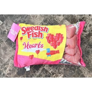 Iscream Swedish Fish Heart "Bag of Candy" Plush Pillow Set - NEW
